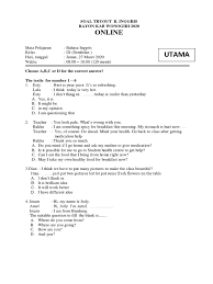 Nah, itu lah tadi 20 soal yang bisa kamu jadikan latihan untuk menghadapi soal unbk bahasa inggris besok. Soal Bahasa Inggris Pdf Chili Pepper