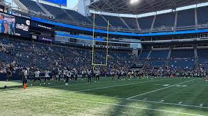 Seattle Seahawks safety AJ Finley practicing at Lumen Field during Football Fest