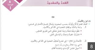 حل درس العدد والمعدود لغة عربية الصف السابع سراج