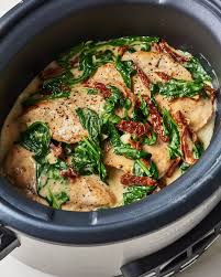 Recipe Slow Cooker Creamy Tuscan Garlic Chicken Recipe Chicken Slow Cooker Recipes Chicken Alfredo Recipes Creamy Tuscan Garlic Chicken