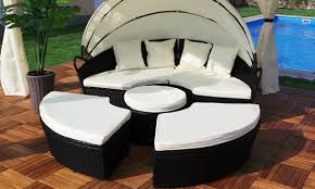 Swing Harmonie Sonneninsel Im Rattan Stil Mit Auflagen Und Faltbarem Dach Opt Mit Schutzbezug