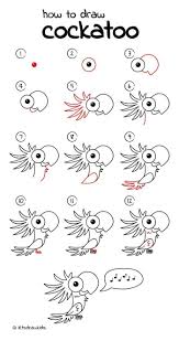 Black And White Drawing Ideas For Kids How To Draw Cockatoo In Twelve Steps Cool Pictures To Draw Black And White Pencil Sketch Step By Step Diy In 2020 Easy Drawings For Kids Creative Drawing Easy Drawings