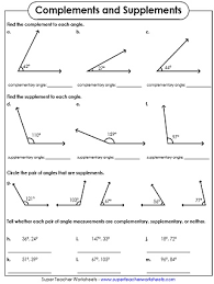 Complementary Supplementary Vertical Angle Worksheets
