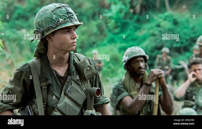 USA. Johnny Depp in the (C)Orion Pictures movie: Platoon (1986). Plot:  Chris Taylor, a neophyte recruit in Vietnam, finds himself caught in a  battle of wills between two sergeants, one good and