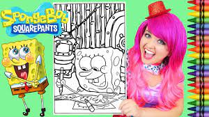 Great gift for your favorite spongebob enthusiast. Coloring Spongebob Squarepants Drawing Giant Coloring Book Page Crayola Crayons Kimmi The Clown Youtube