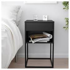 vikhammer nachtkastje zwart 40x39 cm ikea chevet de lit mobilier de salon table de chevet