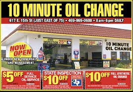 10 Minute Oil Change Plano Oil Change Ac Service