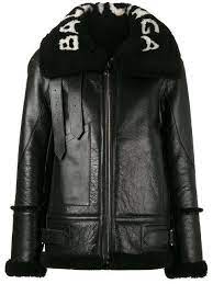 Balenciaga Le Bombardier Oversized Shearling Jacket Farfetch Balenciaga Leather Jacket Shearling Jacket Leather Jacket