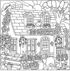 Cottage Coloring Page Coloring Pages Colouring Pages Cat Coloring Page