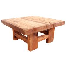 Alaterre claremont rustic wood coffee table. Rustic Wood Block Square Coffee Table At 1stdibs