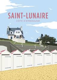 Les Cabines De Saint Lunaire Saint Lunaire Affiches De Voyage Retro Affiches De Voyage