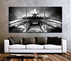 Large Black And White Canvas Prints Large 30x 60 3 Panels 30x20 Ea Art Canvas Print Beautiful Eiffel Tower Paris Black White Night Wall Decor Paris Room Decor Canvas Art Prints Canvas Print Wall
