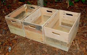 Set Of Three Unfinished Wood Crates From By Looneybintradingco 159 00 Wood Crates Unfinished Wood Crates Wooden Storage Crates