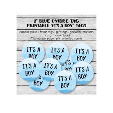 Or, if you prefer, you can design an elegant card sans photo that still captures your baby boy's unique personality. Free Printable Blue Ombre It S A Boy Baby Shower Tags Print It Baby