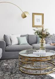 Mundgeblasene Vase Julie Goldenes Sofa Gold Wohnzimmer Wohnzimmer Grau