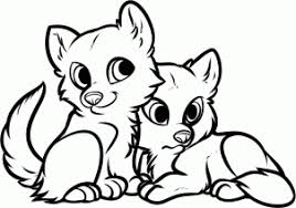 How To Draw Wolf Puppies Wolf Cubs In Black And White Zoo Animal Coloring Pages Cute Animal Drawings Baby Animal Drawings