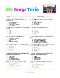 Our collection of trivia quizzes covers band music, country music, r&b, hip hop, soul, classic rock, and much more. Free Printable 80s Songs Trivia Free Printable 80s Songs Trivia Quiz That You Can Share With Your Friend 80s Songs Fun Trivia Questions Music Trivia Questions