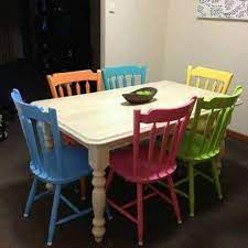 Saya Menjual Kursi Makan Full Colour Seharga Rp3 300 000 Dapatkan Produk Ini Hanya Di Shopee Ht Painted Dining Table Kitchen Table Chairs Dining Table Chairs