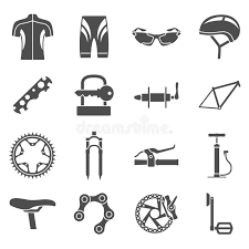 Bike Helmet Clipart Black And White Bicycle Icons Set Of Black And White Silhouette Icons Of Bicycle Spare Parts Affiliate Set Black Bicycle I Vector Free Bike Icon Free Vector Images
