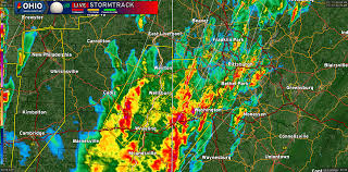 SEVERE THUNDERSTORM WARNING in effect for the following areas until 12:45  PM: Northeastern Belmont County Southeastern Harrison County Jefferson OH  County A line of thunderstorms is moving northeast at 65 MPH. Damaging