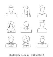 Black And White Icons People Pin By Liat Bendavid On Gif In 2020 People Icon Line Art Face Outline