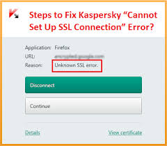 Steps To Fix Kaspersky Cannot Set Up Ssl Connection Error Kasperskyhelp Sslconnectionerror Ssl Connection Fix It