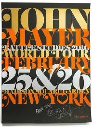John Mayer Poster Madison Square Garden 2010 Fonts In Use John Mayer Poster Lettering Gig Posters