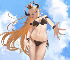 cat04 new super mario bros. u deluxe bowsette bikini cleavage horns pointy  ears swimsuits | #486242 | yande.re