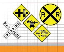 Vintage railroad crossing sign, distressed 12 inch round metal rr xing room wall décor, railfan, train lover and enthusiast gifts. Traffic Signs Railroad Crossing Signs Road Signs