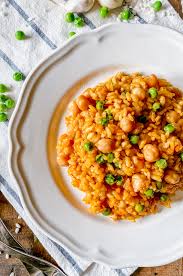 Stunning Spanish Rice With Garbanzo Beans Peas Recipe Recipe Pea Recipes Spanish Rice Garbanzo Bean Recipes