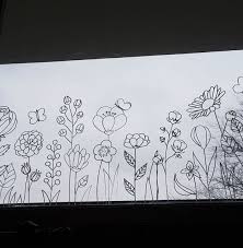 Bloementuin Raamtekening Door Jessica G Bloementuin Prints Tekenen