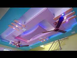 The gypsum board ceiling designs also allow you to play on volumes, and the pop designs or plaster of. Two Fan Ceiling Design Pop False Ceiling Design Youtube