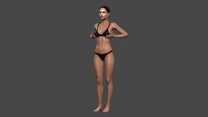 3D file Movie actress Angelina Jolie in bikini 