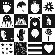 Black White Images For Babies Monochrome High Contrast Black And White Stimulation Cards For Etsy In 2020 Baby Flash Cards Black And White Baby Baby Play Activities
