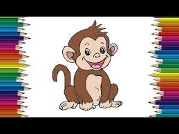 Monkeys are easily distinguishable from apes. How To Draw A Cute Baby Monkey Step By Step Cute Baby