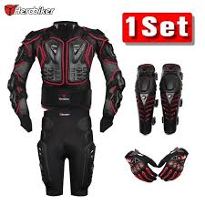 Herobiker Red Motocross Racing Motorcycle Body Armor Protection Jacket Gears Shorts Pants Protective Motorcycle Knee Pads Gloves Motorrad Motorad Und Motor