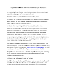 The white paper allows the reader to understand an issue, solve a problem, or make a decision. Biggest Social Media Platforms For Whitepaper Promotion By Deck7david Issuu