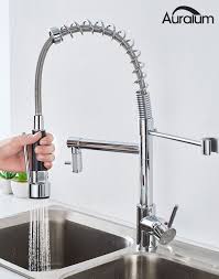Auralum Mitigeur Cuisine Bec Haut Deux Jets Robinet D Evier Avec Douchette Flexible Et Pivotante Mitigeur Cuisine Douchette Robinet Cuisine Avec Douchette