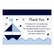 Thank You Birthday Return Gift Message Nautical Sailboat Navy Baby Shower Thank You Card Zazzle Com Baby Shower Thank You Cards Navy Baby Showers Baby Shower Thank You