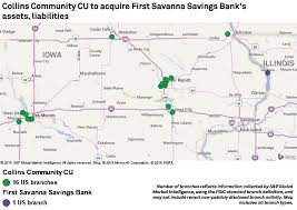 With convenient locations in cedar falls, dubuque, marion, cedar rapids. Collins Community Cu To Acquire First Savanna Savings Bank S Assets Liabilities S P Global Market Intelligence