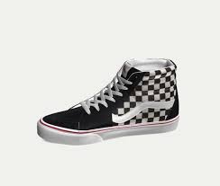 Black And White Checkered High Top Vans Custom High Top Checkered Vans Checkered High Top Vans Cute Shoes High Top Vans