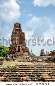 Prang Wat Mahathat Ayutthaya Chart Decay Stock Image