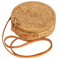 Imagined locally and crafted globally, we pride ourselves on crafting furniture and homewares inspired by vintage design and embodying the best of contemporary style. Buy Bali Harvest Handwoven Round Woven Ata Rattan Bag Colorful Batik Linen Inside And Flower Pattern With Genuine Leather Strap Online In India B07r12l19g