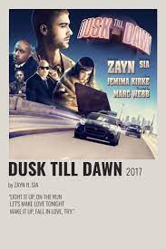 Minimalist Song Polaroid Poster Dusk Till Dawn In 2021 Music Poster Minimalist Poster Dusk Till Dawn