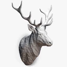 Deer Stag Head Sculpture 3d Model Obj Stl Files For 3d Printing Cnc Carving Also For Making A Mold For Casting In Metal Deer Animal Stencil Art Stag Head