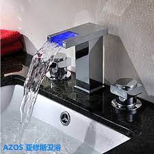 Faucet, mixer, tap, kitchen faucet, bathroom faucet, bidet faucet, waterfall faucet but should be with waterfall faucet. Color Change Led Chrome Waterfall 3 Holes Sink Faucets Hot And Cold Water Mixer Tap Bathroom Basin Faucet Mpsk013b Bathroom Basin Faucet Basin Faucetsink Faucet Aliexpress