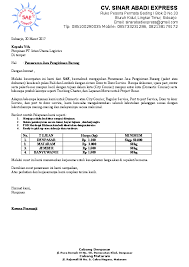 Surat penawaran termasuk salah satu contoh surat resmi. Surat Penawaran Jasa Ekspedisi Jasa Ekspedisi Cargo Jakarta Nct