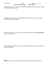 Answer key stoichiometry and process calculations. Half Life Practice Worksheet Great For Distance Learning Tpt