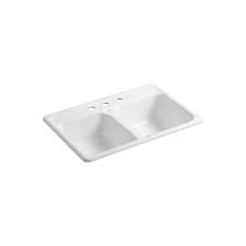 Probably a warranty problem if you don't. Kohler Delafield Self Rimming Kitchen Sink In White The Home Depot Canada