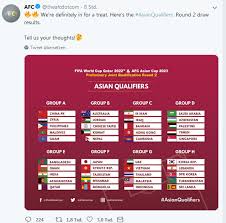 Mit waipu.tv sehen sie jedes foul und jedes tor, . Asien Qualifikation Fur Die Wm 2022 Zweite Runde Ausgelost Fbwm Online